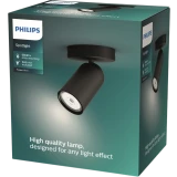 Светильник Philips PONGEE single spot black 1xNW 230V (915005530701)