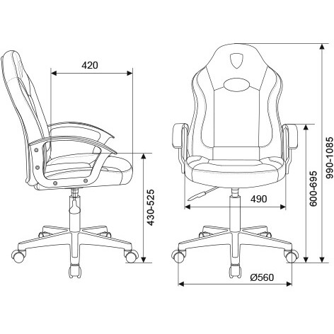 Игровое кресло Бюрократ Zombie 11LT Black/Blue - ZOMBIE 11LT BLUE - фото 6
