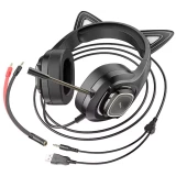 Гарнитура HOCO W107 Cute Cat Black