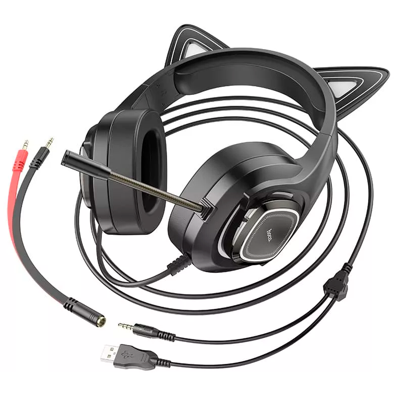 Гарнитура HOCO W107 Cute Cat Black - фото 5