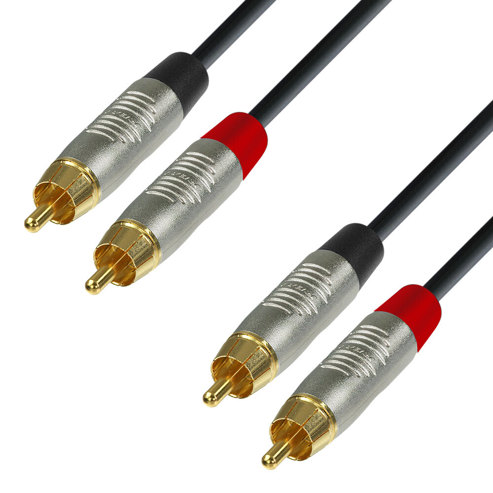 Кабель 2x RCA (M) - 2x RCA (M), 0.6м, Adam Hall K4TCC0060