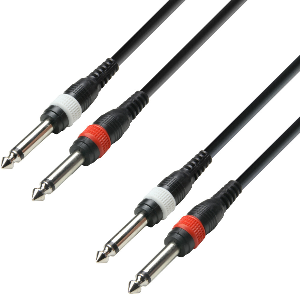 Кабель 2x 6.3 Jack (M) - 2x 6.3 Jack (M), 1м, Adam Hall K3TPP0100