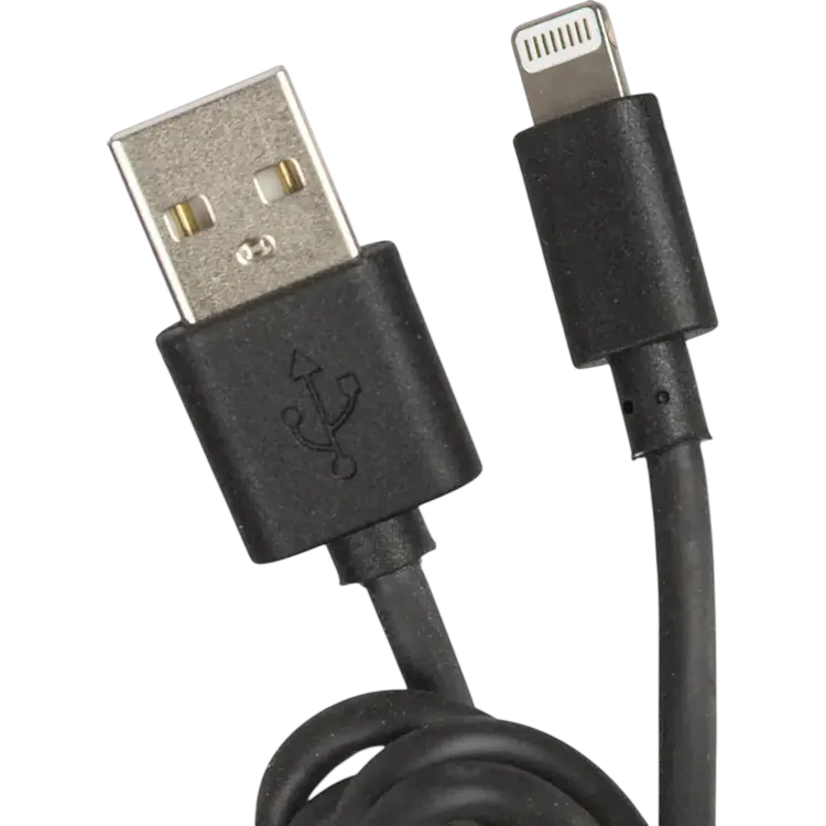 Кабель USB - Lightning, 1м, Ginzzu GC-501B Black - фото 2
