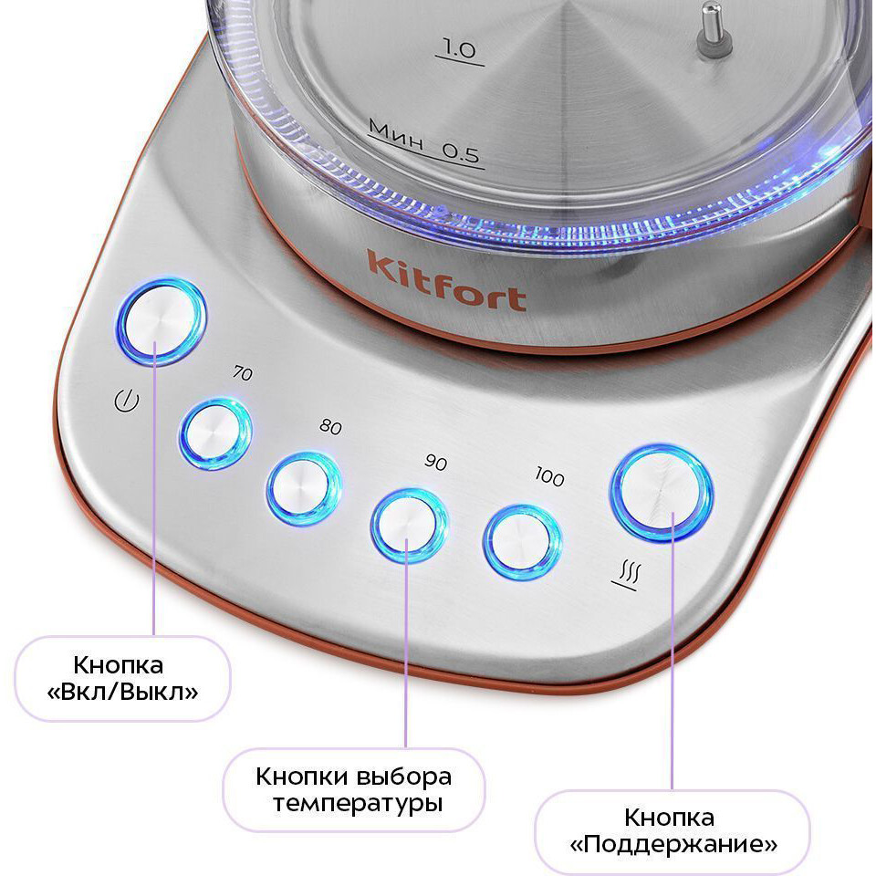 Чайник Kitfort KT-6787 - фото 2