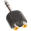 Переходник 6.3 Jack (M) - 2x RCA (F), Adam Hall 7549