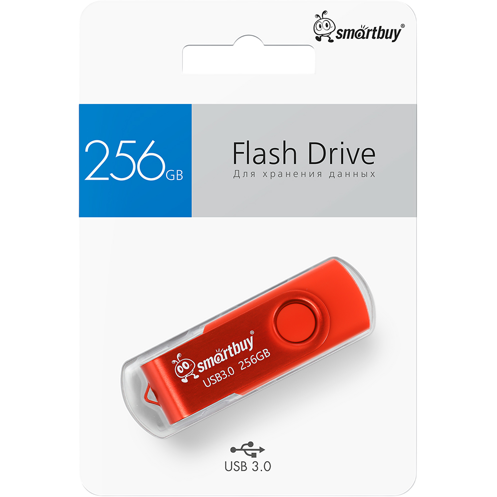 USB Flash накопитель 256GB SmartBuy Twist Red (SB256GB3TWR) - фото 4