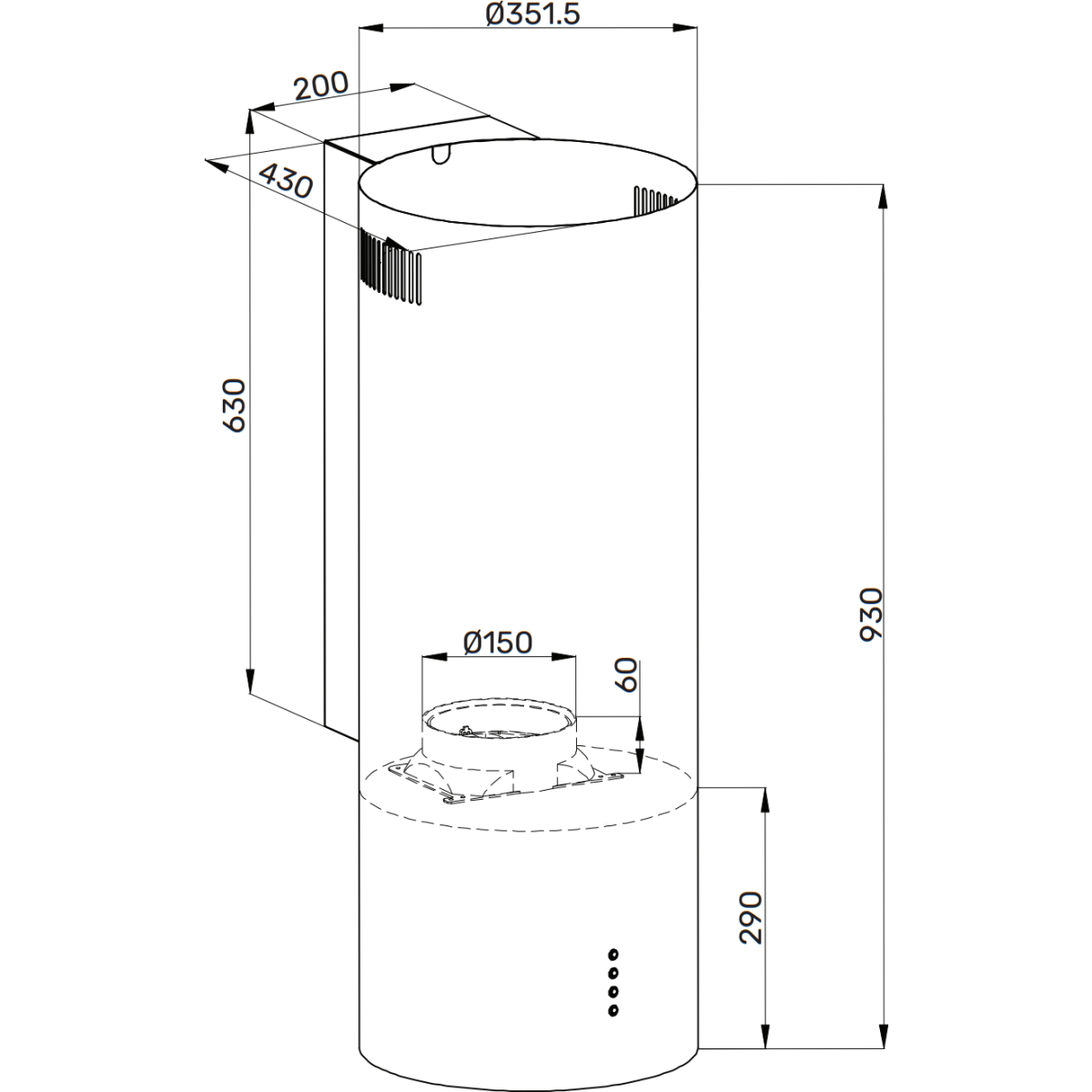 Вытяжка Kuppersberg WL-TUBA 35 B - фото 8