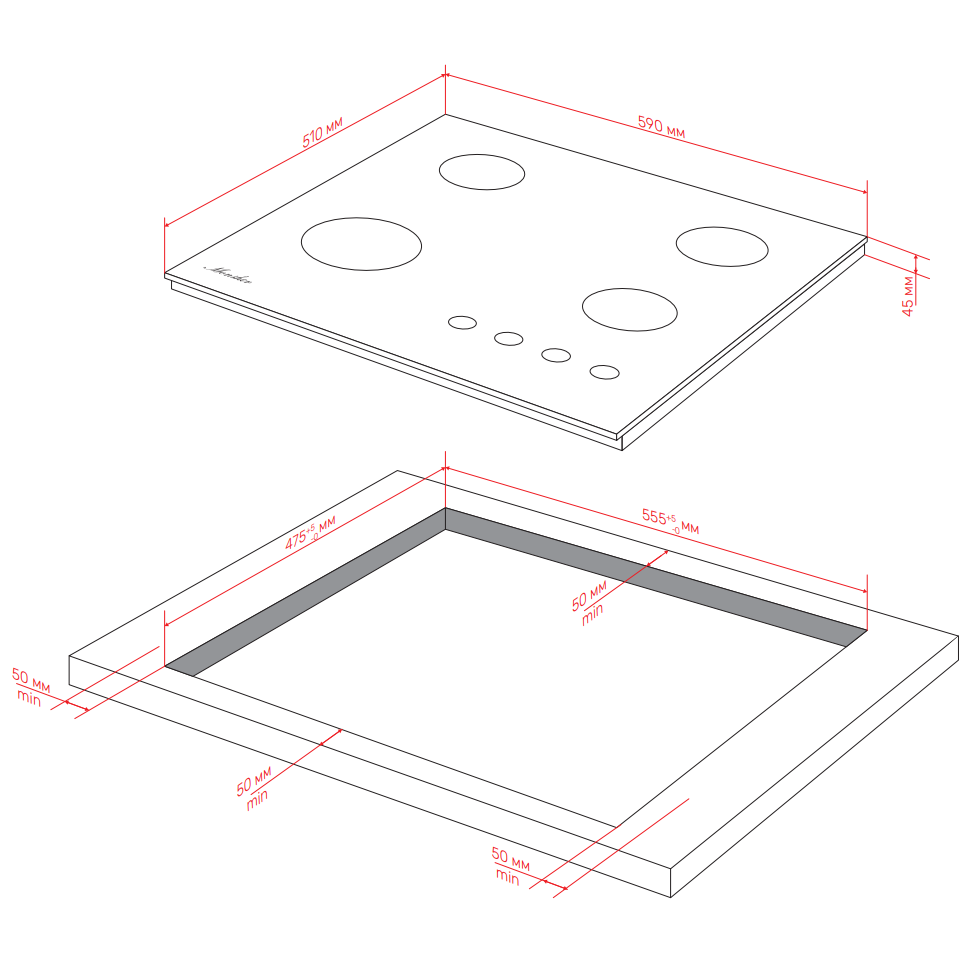 Газовая варочная панель Monsher MGG 62 Noir - фото 5
