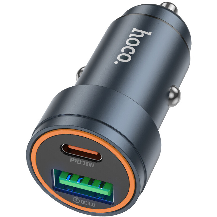 Автомобильное зарядное устройство HOCO Z57A Glorious Grey - 6942007633109