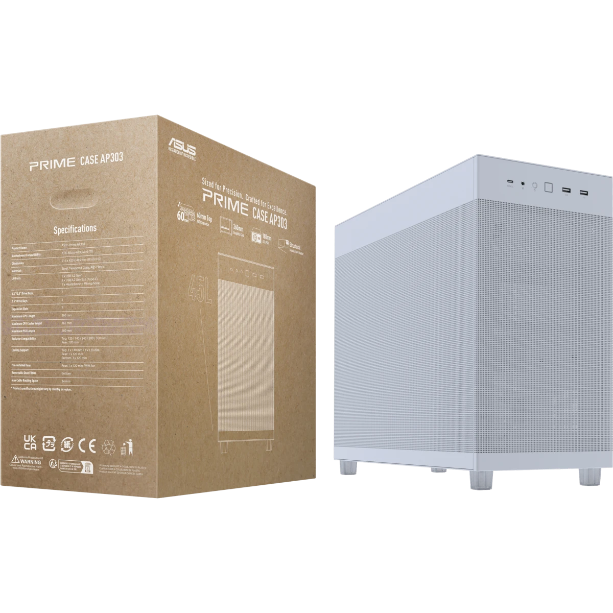 Корпус ASUS Prime AP303 Mesh White - 90DC00V3-B39000 - фото 14