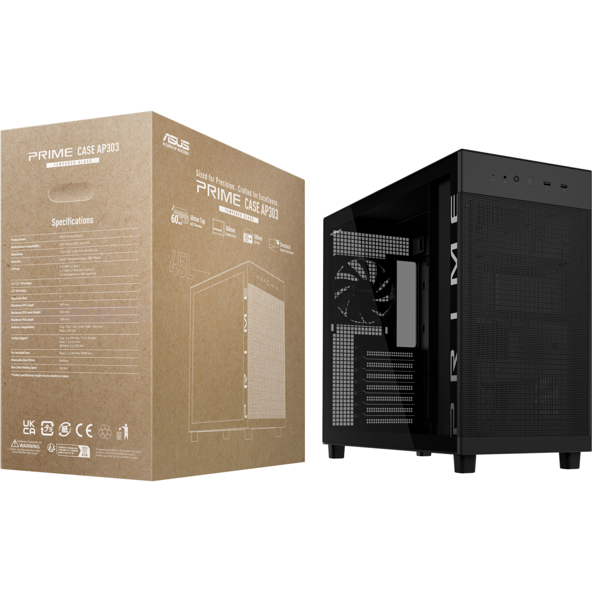 Корпус ASUS Prime AP303 TG Black - 90DC00V0-B39010 - фото 14