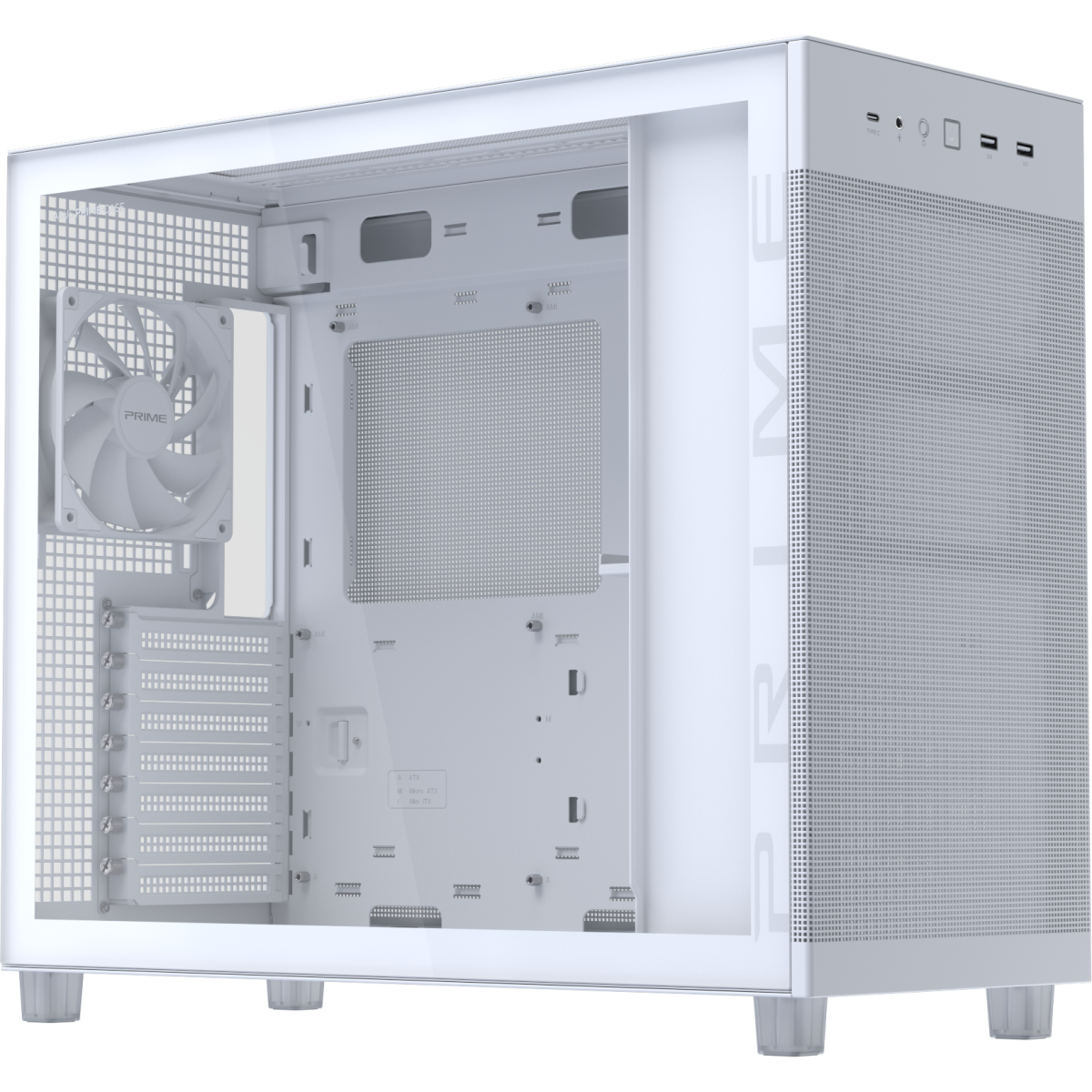 Корпус ASUS Prime AP303 TG White - 90DC00V3-B39010 - фото 3