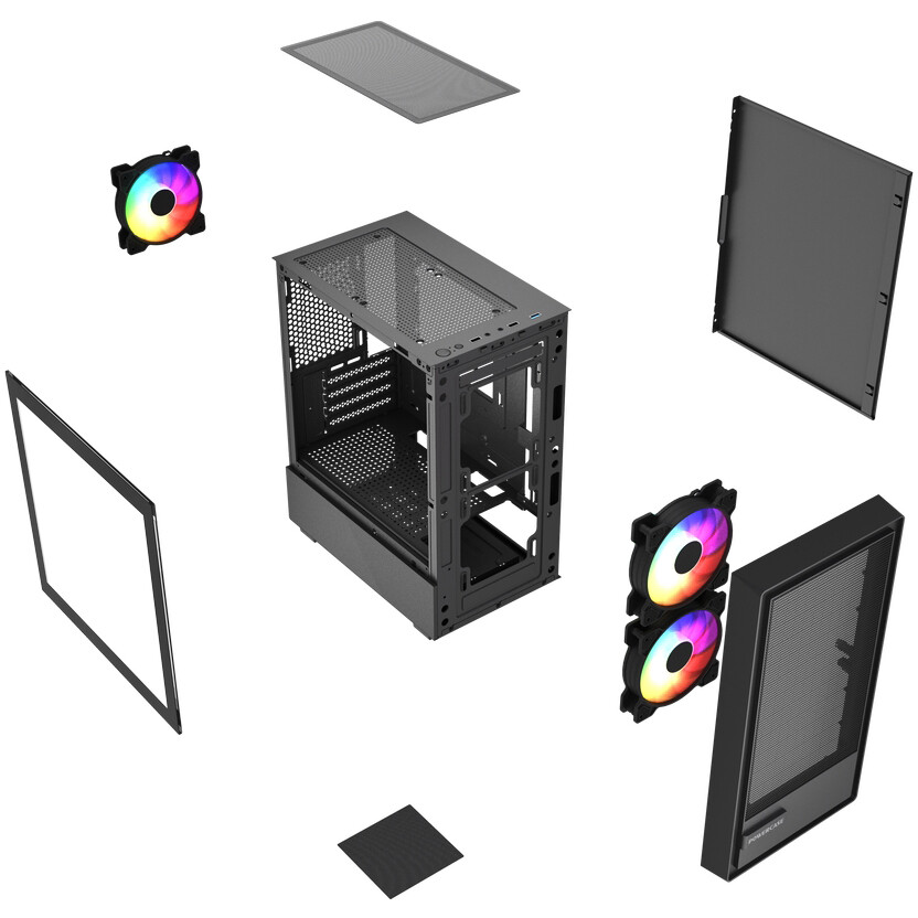 Корпус Powercase Mistral Micro SM02 Black - CMMSM02B-L3 - фото 8