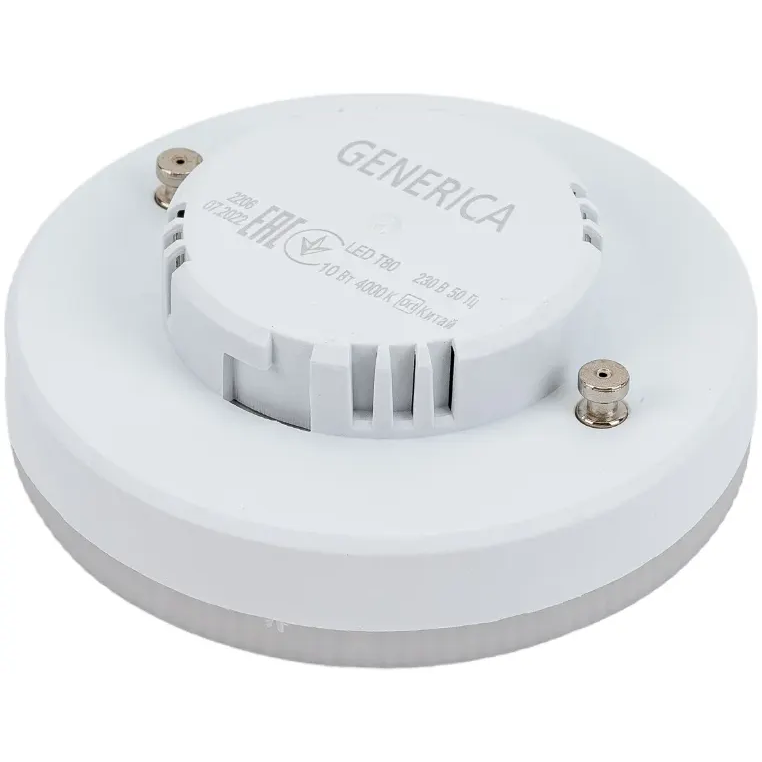Светодиодная лампочка GENERICA LL-T80-10-230-40-GX53-G (10 Вт, GX53)