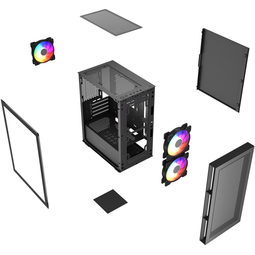Корпус Powercase Mistral Micro SM05 ARGB Black - CMMSM05B-A3 - фото 8