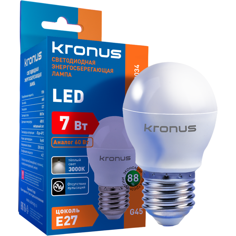Светодиодная лампочка KRONUS KRS-01-0034 (7 Вт, E27) - фото 2