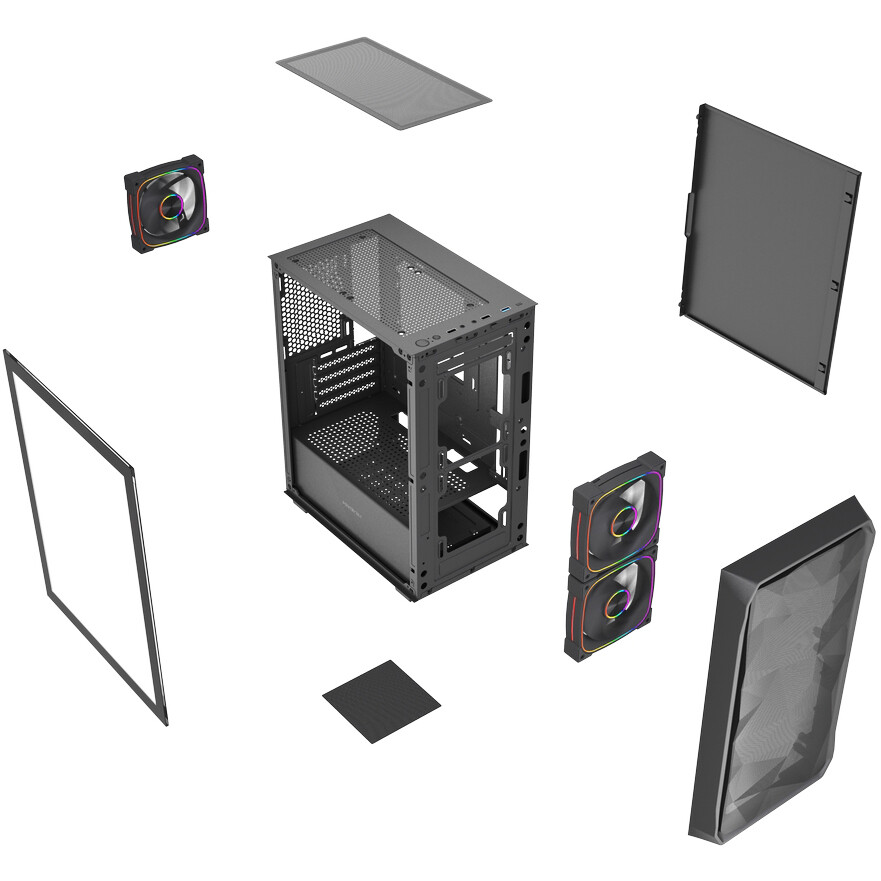 Корпус Powercase Mistral Micro SM06 ARGB Black - CMMSM06B-A3 - фото 8