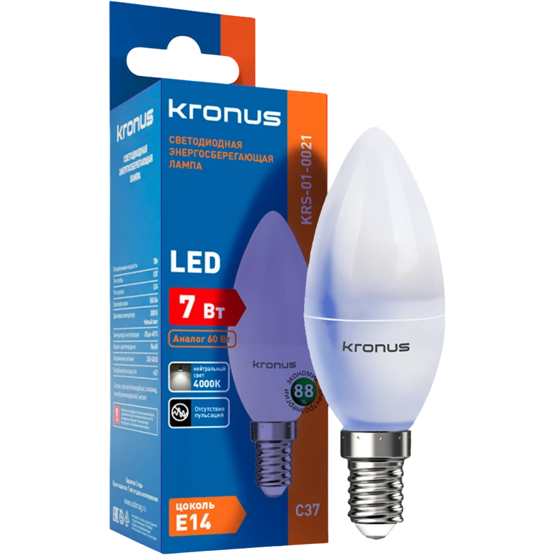 Светодиодная лампочка KRONUS KRS-01-0021 (7 Вт, E14) - фото 2