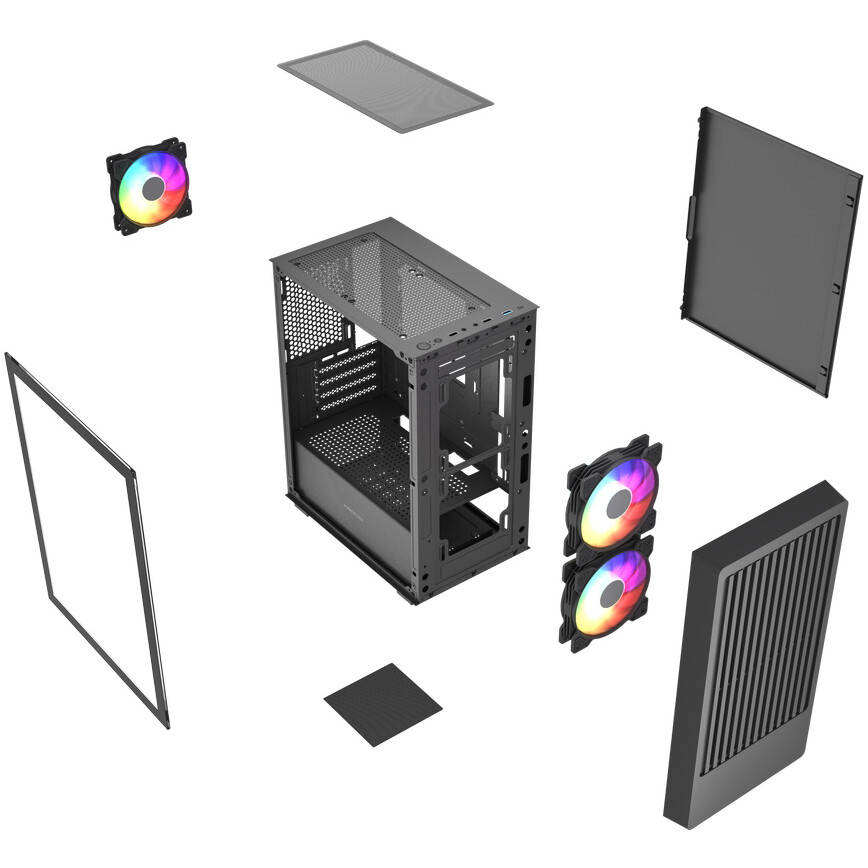 Корпус Powercase Mistral Micro SM07 ARGB Black - CMMSM07B-A3 - фото 8
