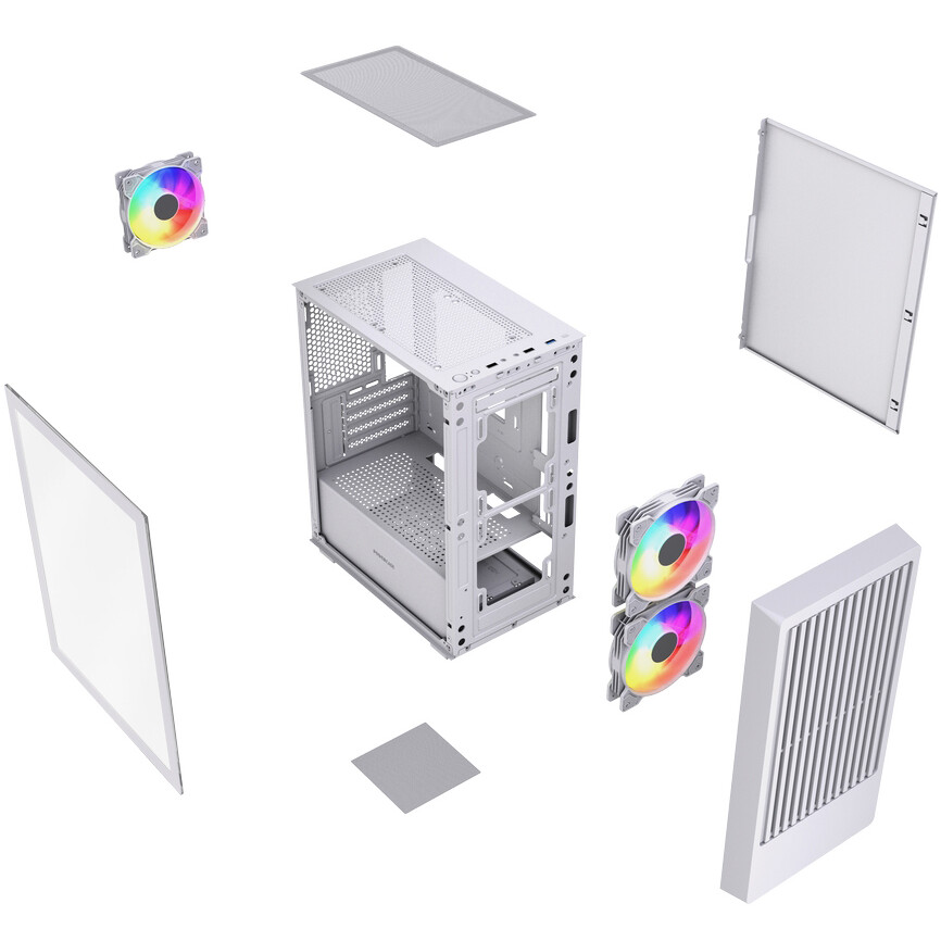 Корпус Powercase Mistral Micro SM07 ARGB White - CMMSM07W-A3 - фото 8