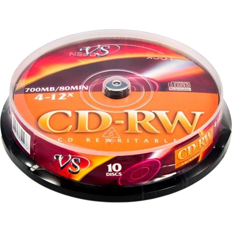 Диск CD-RW VS 700MB 12x Cake Box (10 шт.) (VSCDRWCB1001)