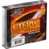 Диск CD-RW VS 700Mb 12x Slim Case (5 шт.) (VSCDRWSL501)