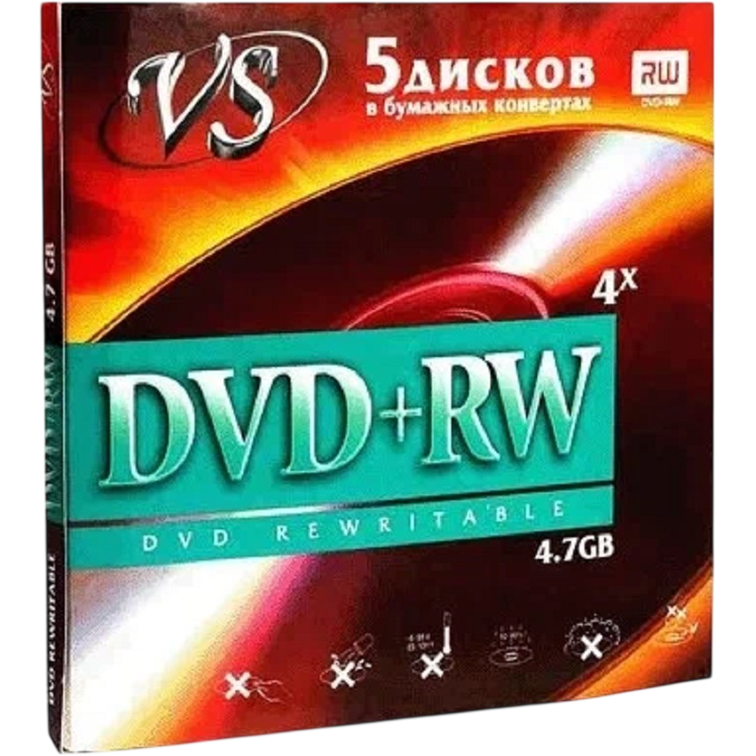 Диск DVD+RW VS 4.7GB 4x Paper Cover (5 шт.) (VSDVDPRWK501)