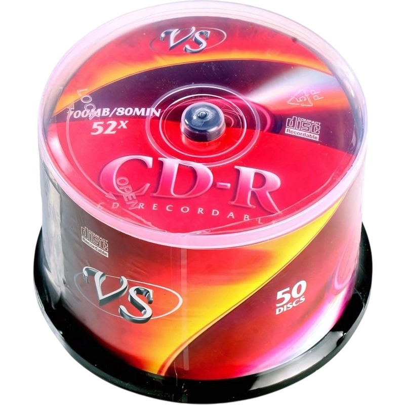 Диск CD-R VS 700MB 52x Cake Box (50 шт.) (VSCDRCB5001)