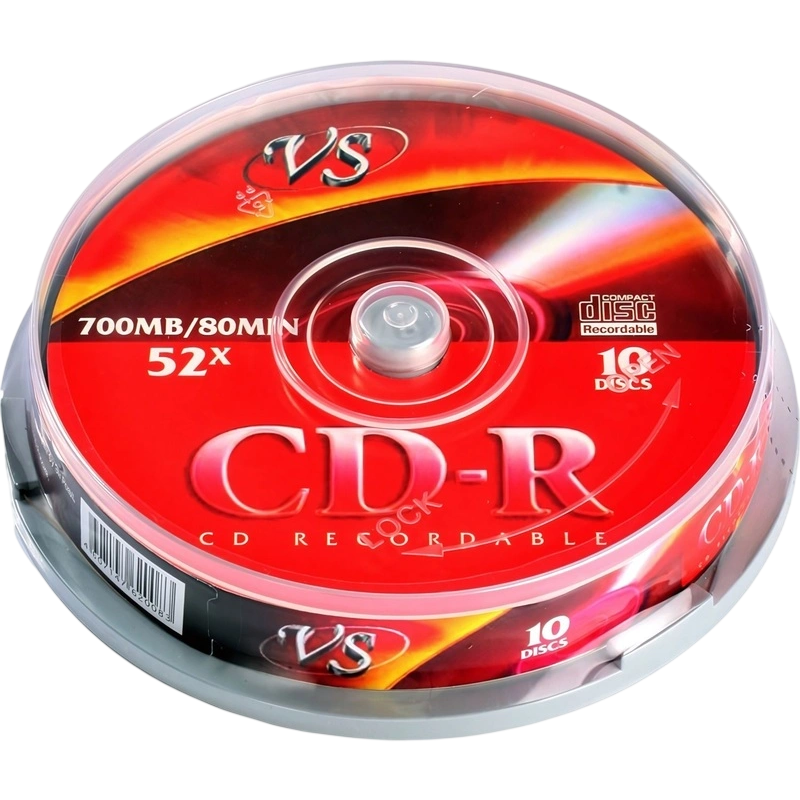 Диск CD-R VS 700MB 52x Cake Box (10 шт.) (VSCDRCB1001)