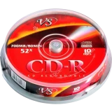 Диск CD-R VS 700Mb 52x Cake Box (10 шт.) (VSCDRCB1001)