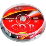 Диск CD-R VS 700Mb 52x Cake Box Printable (10 шт.) (VSCDRIPCB1001)