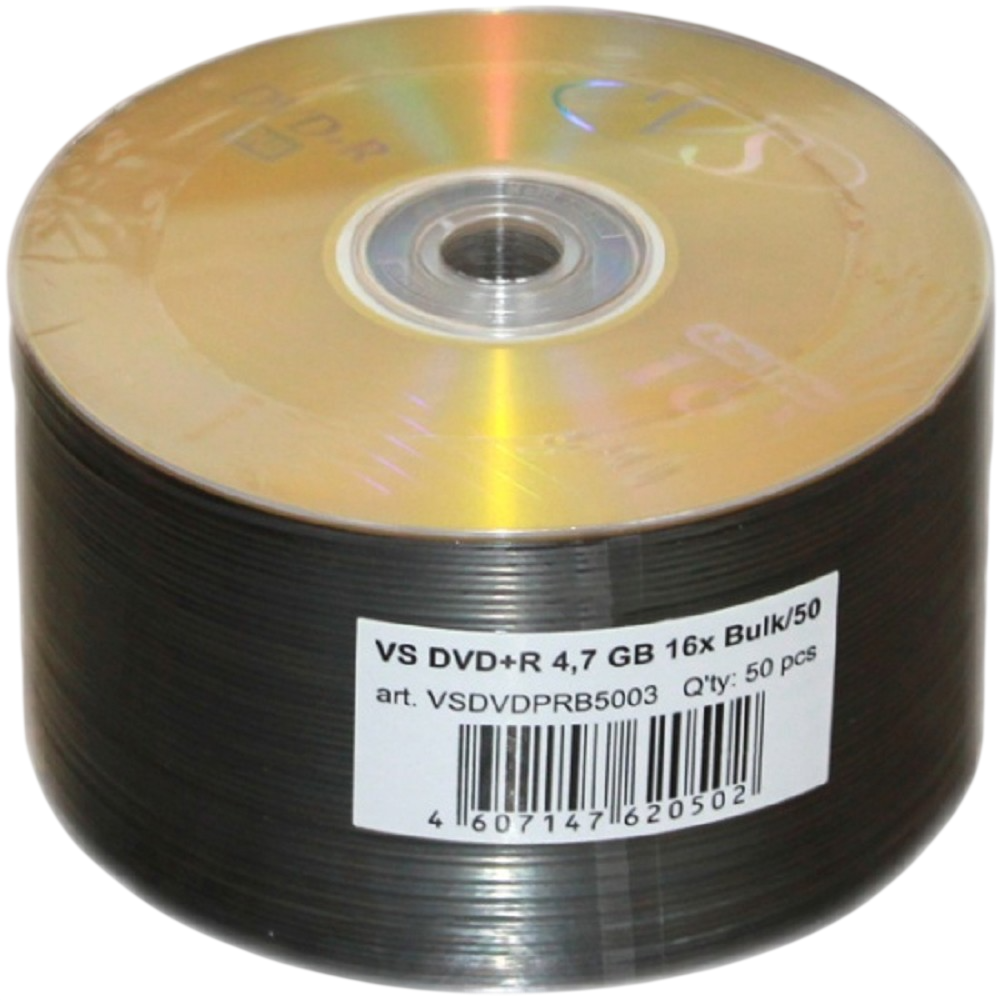 Диск DVD+R VS 4.7GB 16x Shrink (50 шт.) (VSDVDPRB5003)