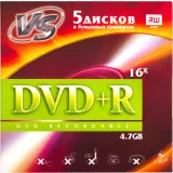 Диск DVD+R VS 4.7Gb 16x Paper Cover (5 шт.) (VSDVDPRK501)