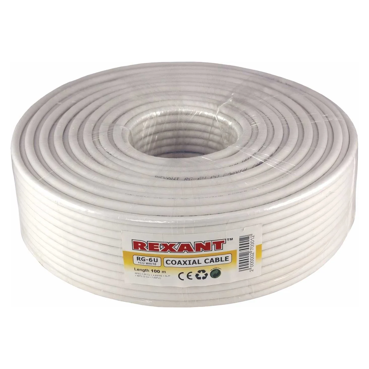 Коаксиальный кабель Rexant RG-6U, 100м - 01-2221 - фото 2