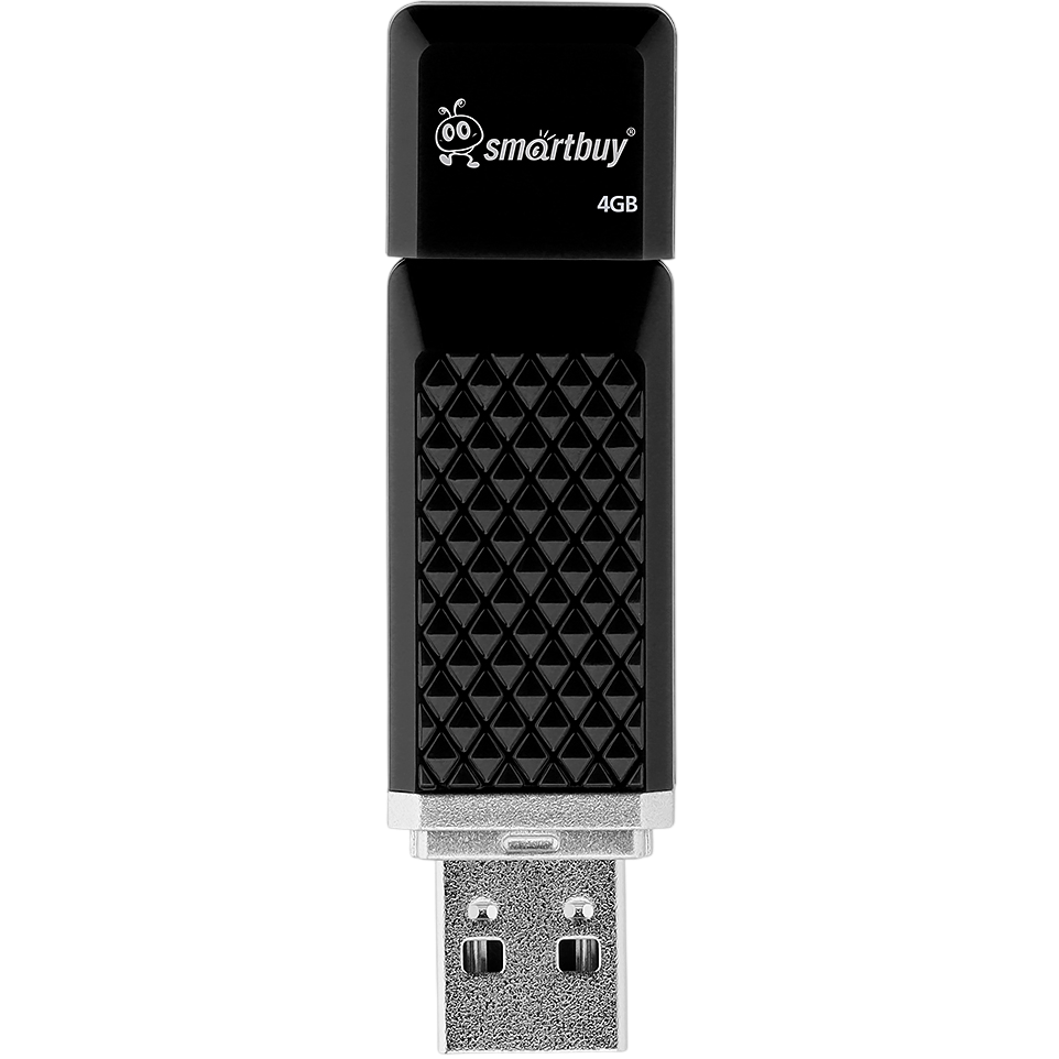 USB Flash накопитель 4GB SmartBuy Quartz Black (SB4GBQZ-K) - фото 3