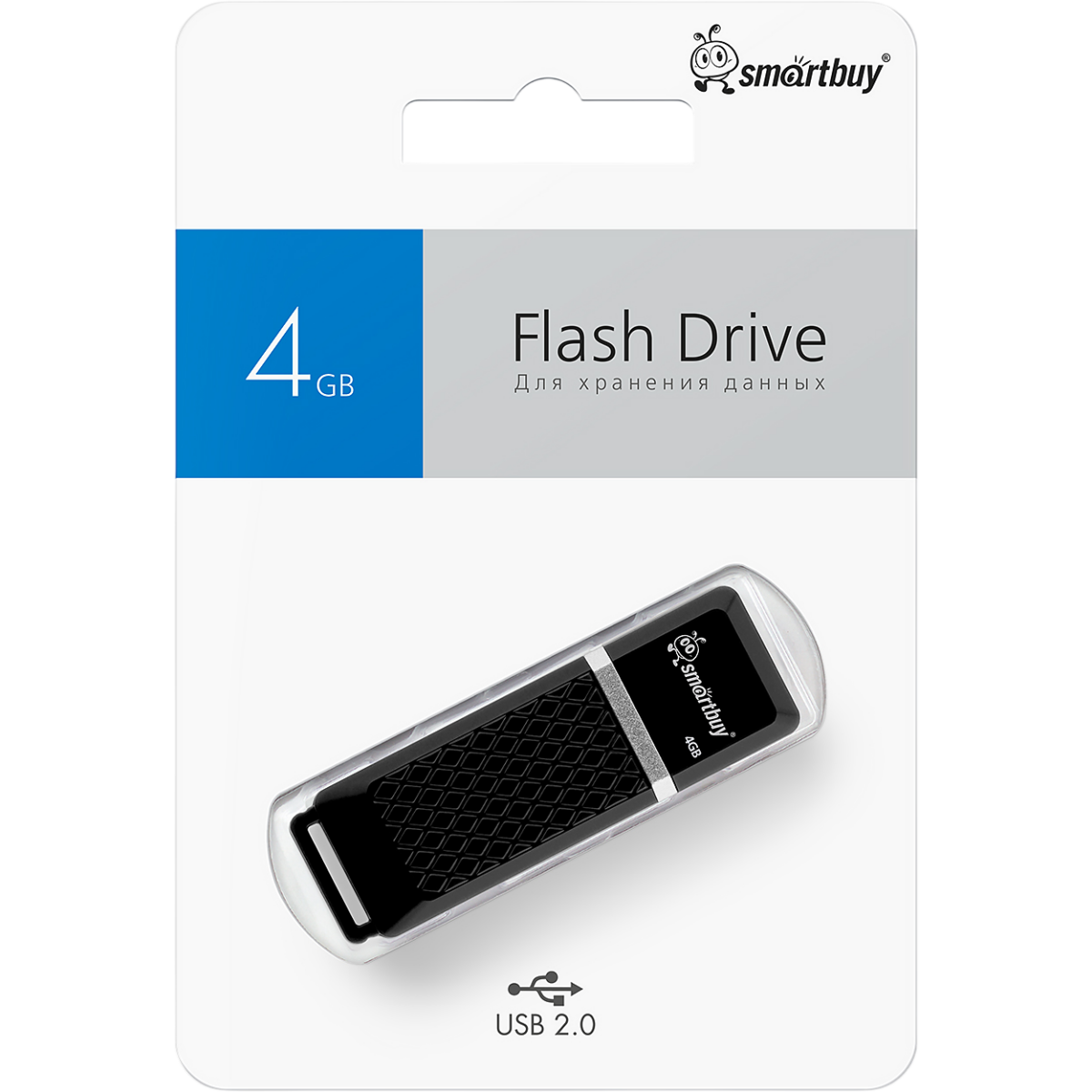 USB Flash накопитель 4GB SmartBuy Quartz Black (SB4GBQZ-K) - фото 4