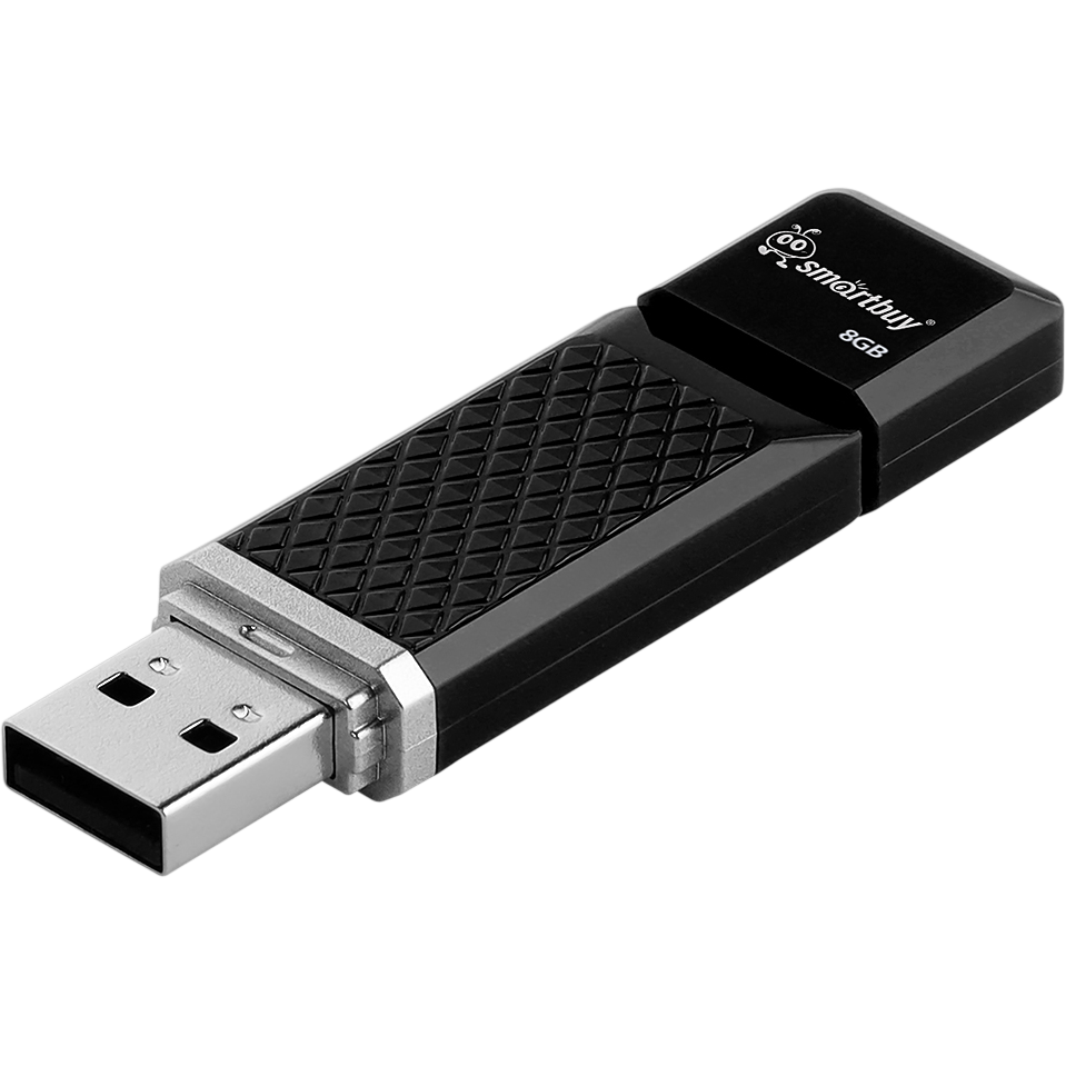 USB Flash накопитель 8GB SmartBuy Quartz Black (SB8GBQZ-K) - фото 2