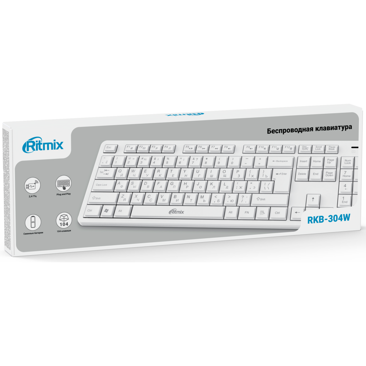 Клавиатура Ritmix RKB-304W - фото 3