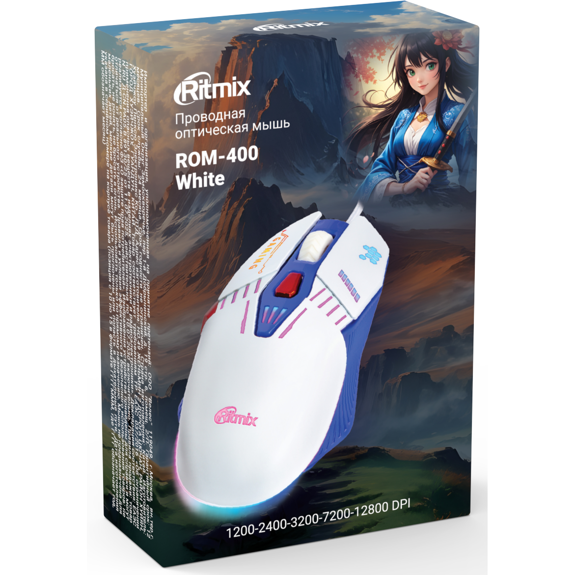 Мышь Ritmix ROM-400 White - фото 6