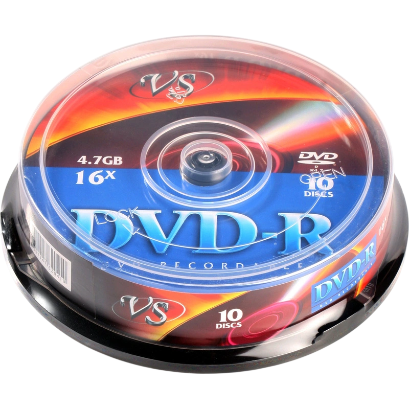Диск DVD-R VS 4.7GB 16x Cake Box (10 шт.) (VSDVDRCB1001)