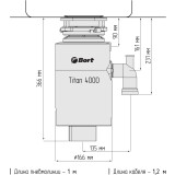 Измельчитель пищевых отходов Bort TITAN 4000 (91275769)