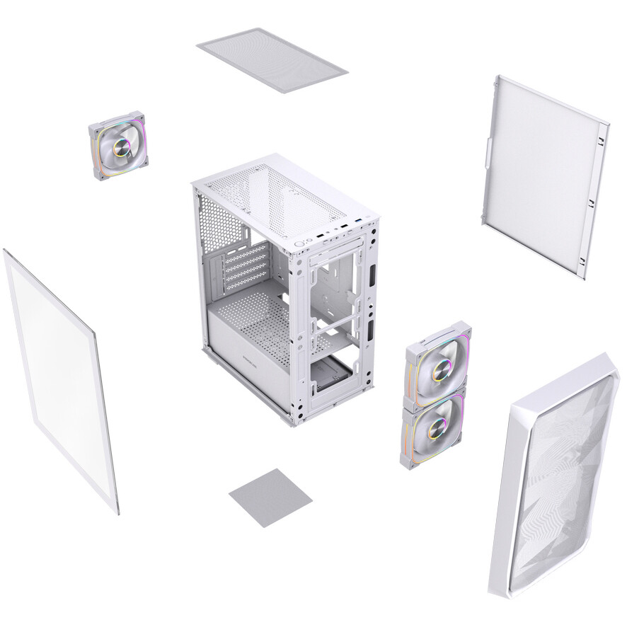 Корпус Powercase Mistral Micro SM06 ARGB White - CMMSM06W-A3 - фото 7