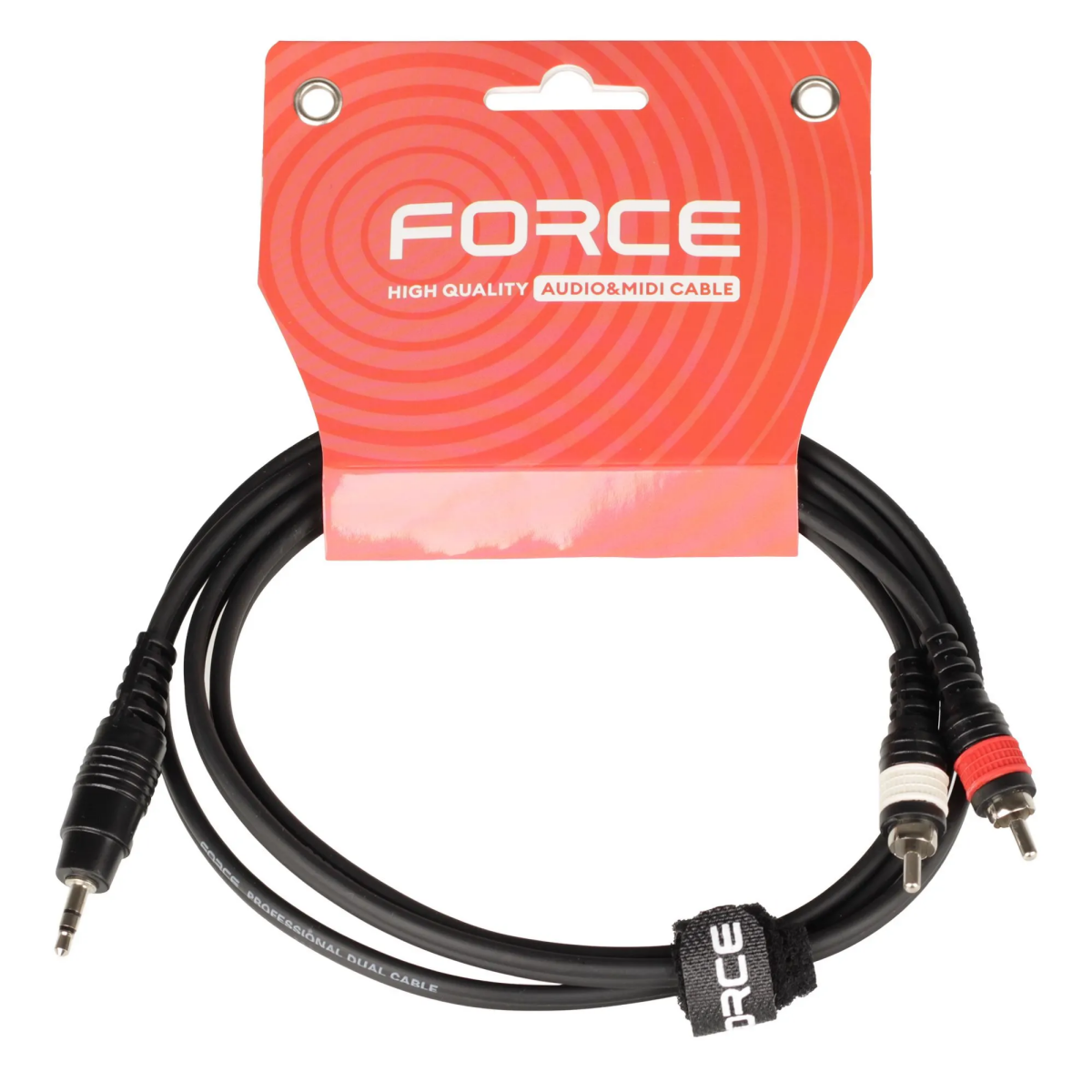 Кабель межблочный 3.5 Jack (M) - 2x RCA (M), 1.5м, FORCE FLC-10