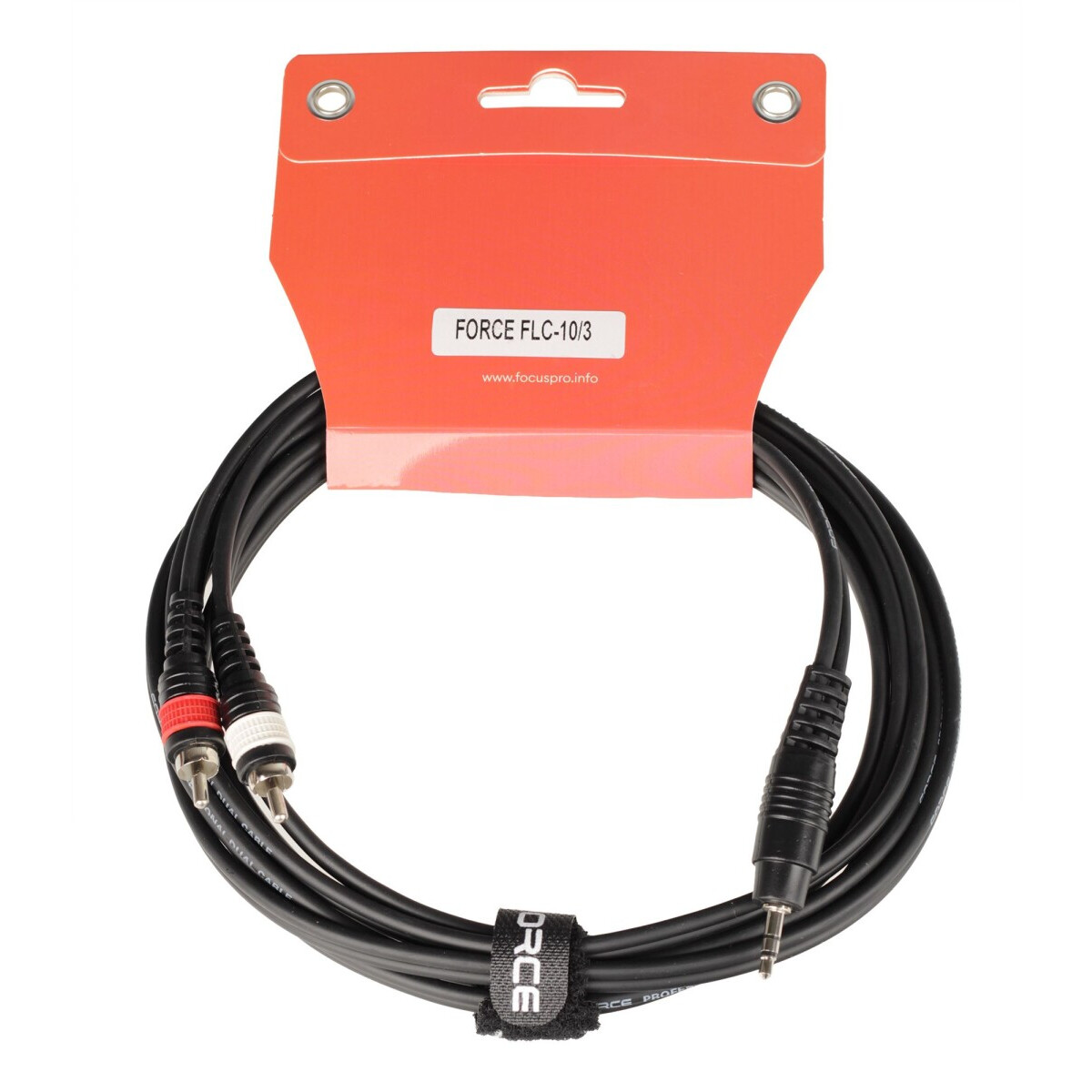 Кабель межблочный 3.5 Jack (M) - 2x RCA (M), 3м, FORCE FLC-10 - FLC-10/3 - фото 2