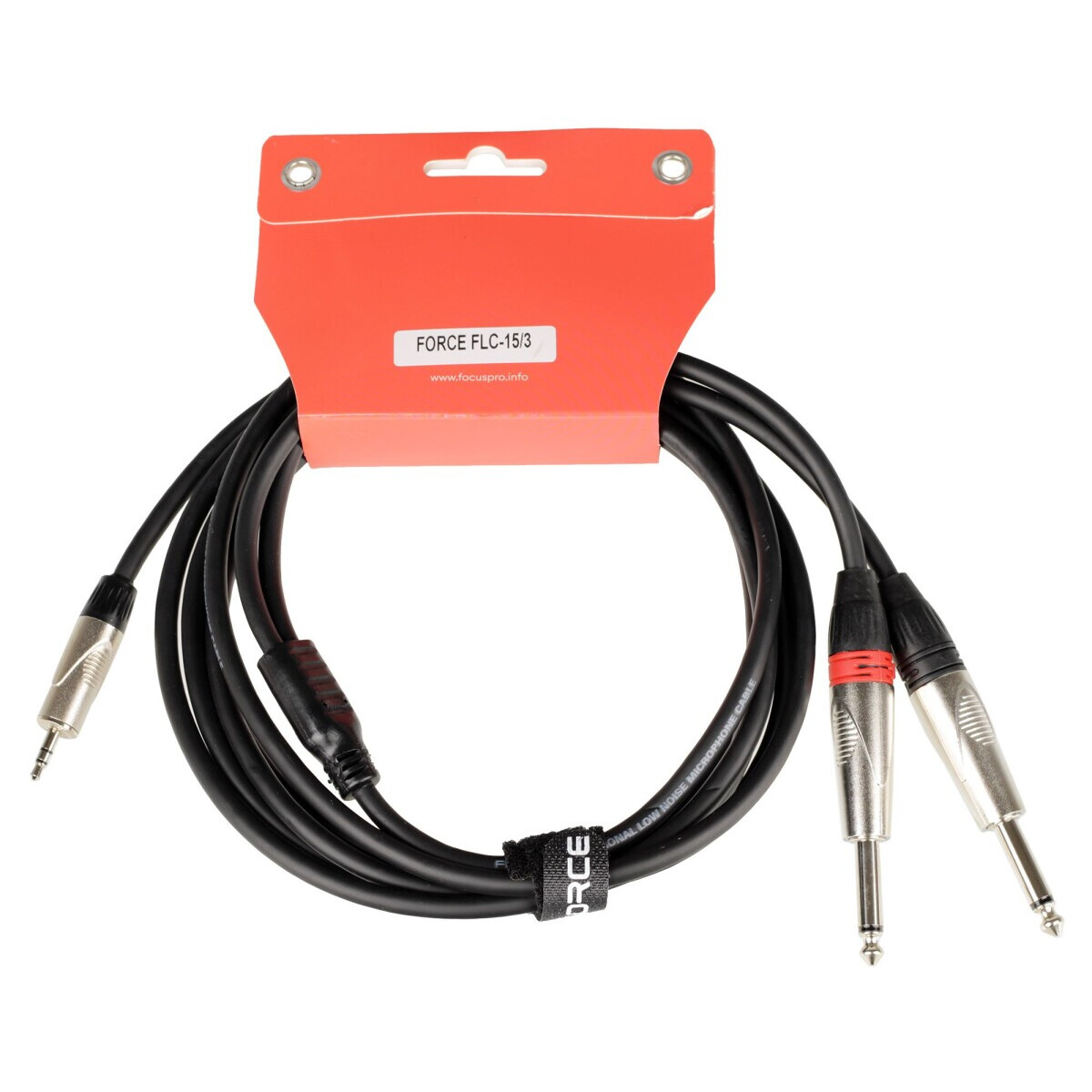 Кабель межблочный 3.5 Jack (M) - 2x 6.3 Jack (M), 3м, FORCE FLC-15