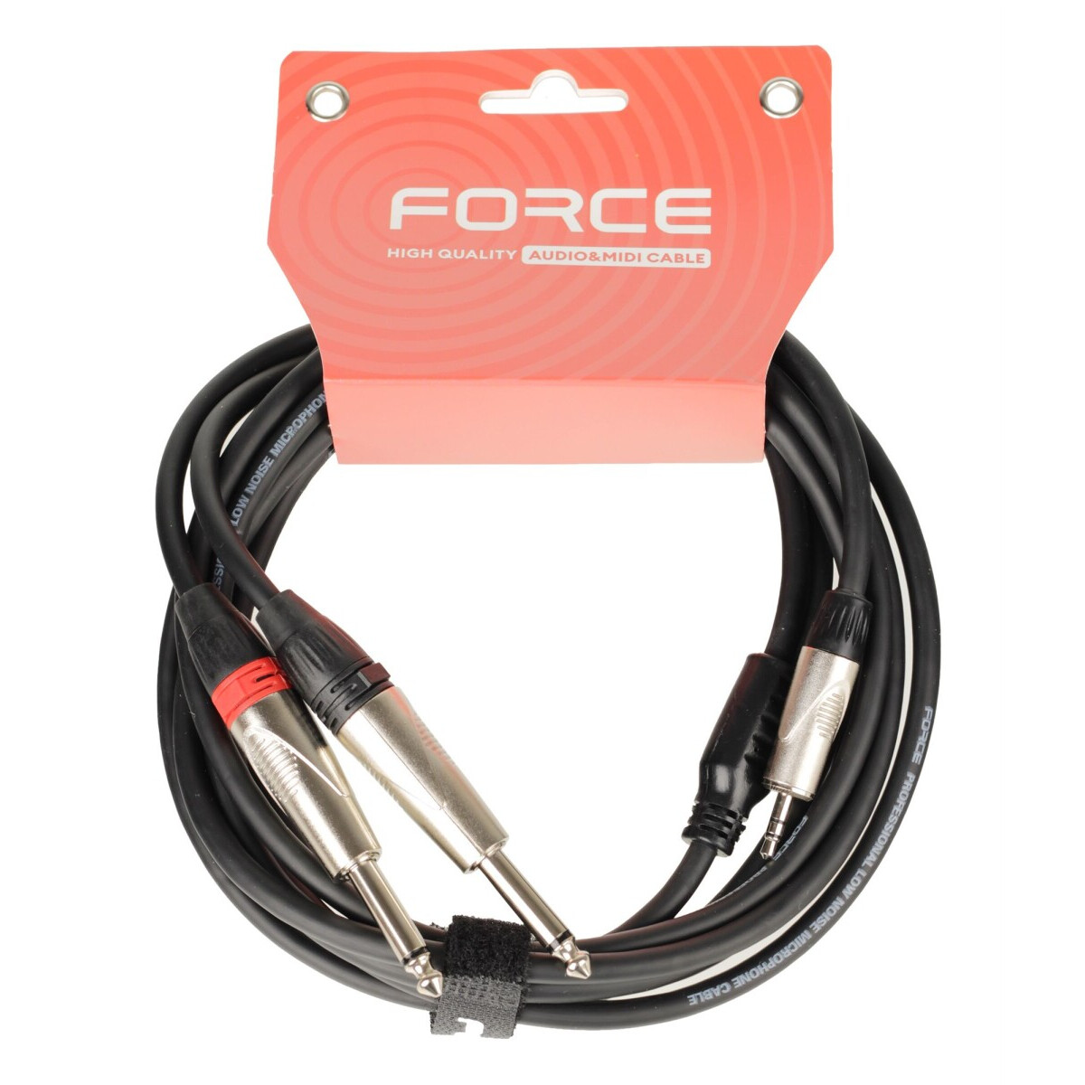 Кабель 3.5 Jack (M) - 2x 6.3 Jack (M), 3м, FORCE FLC-15 - FLC-15/3 - фото 2