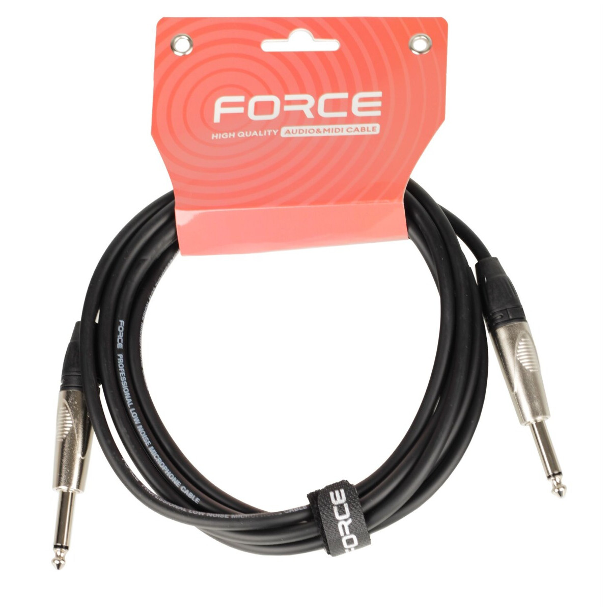 Кабель инструментальный 6.3 Jack (M) - 6.3 Jack (M), 3м, FORCE FGC-09 Black