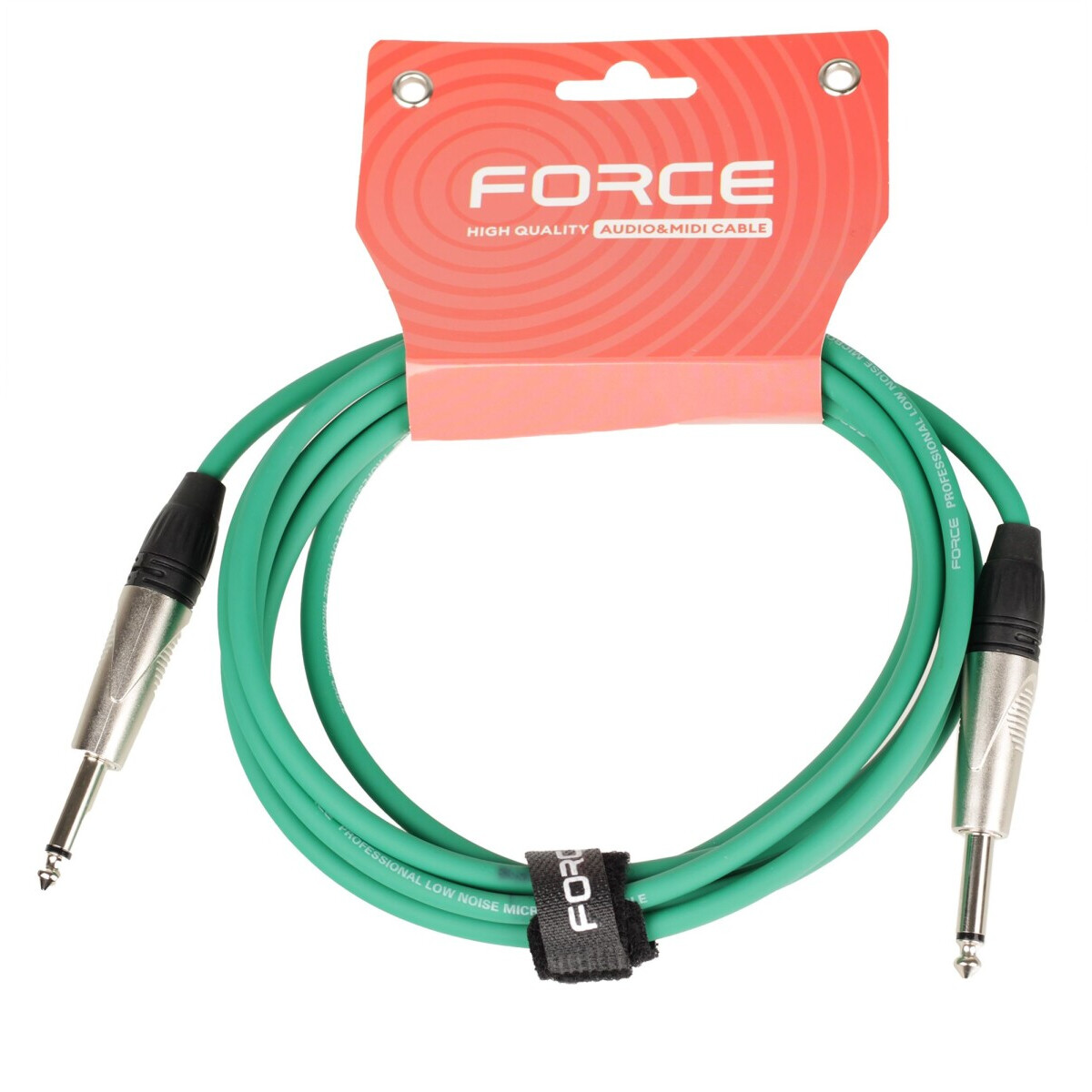 Кабель инструментальный 6.3 Jack (M) - 6.3 Jack (M), 3м, FORCE FGC-09 Green