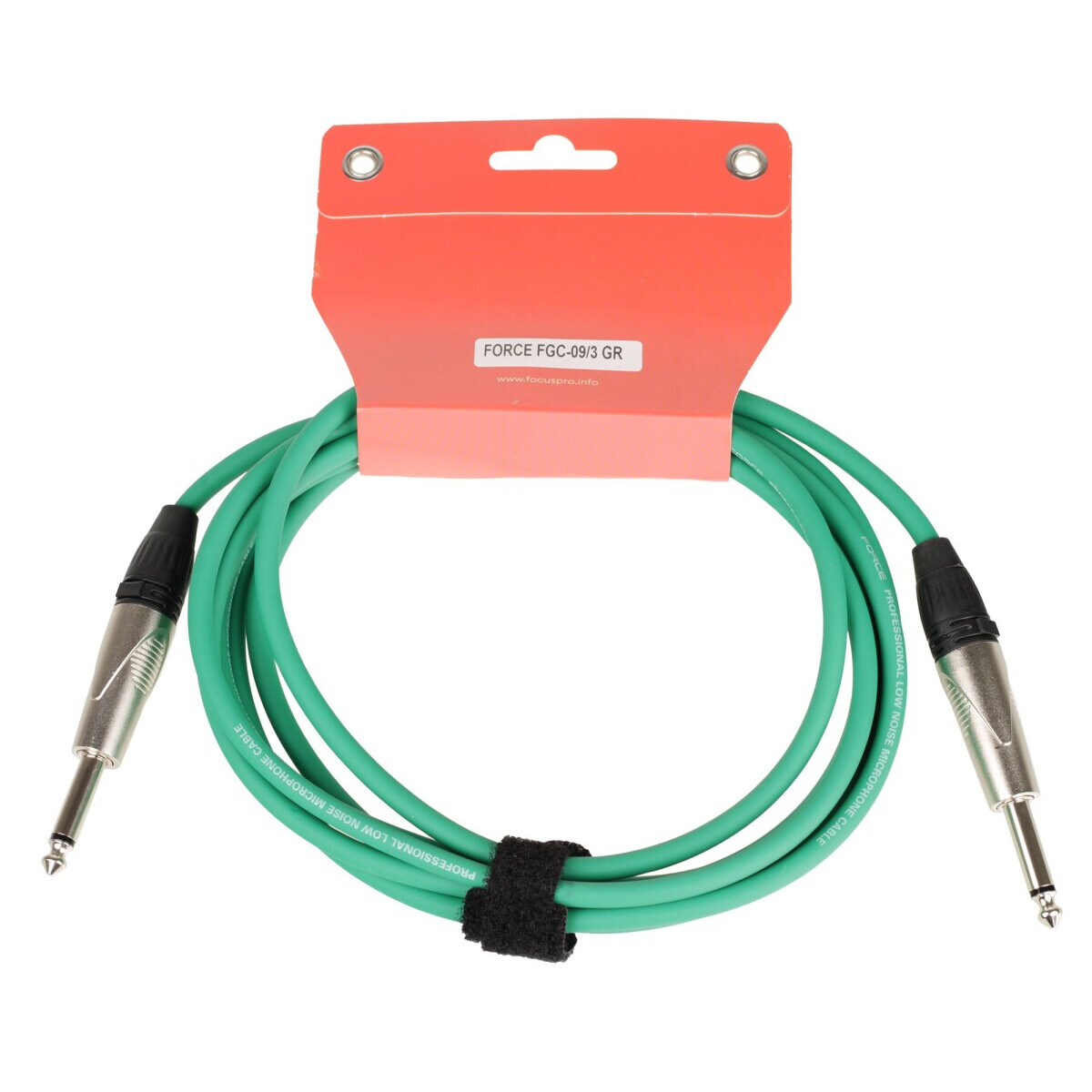 Кабель инструментальный 6.3 Jack (M) - 6.3 Jack (M), 3м, FORCE FGC-09 Green - FGC-09/3 GR - фото 2