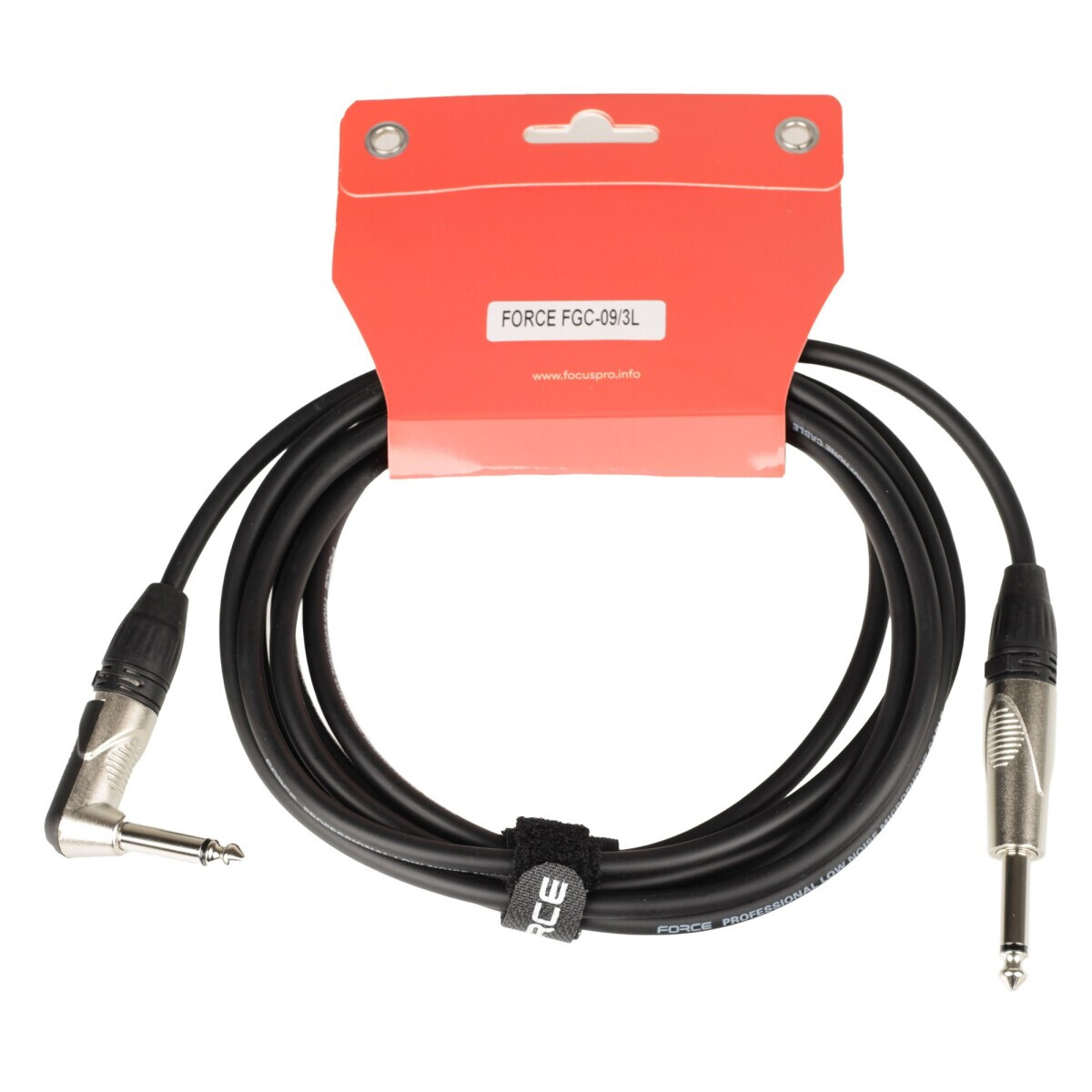 Кабель инструментальный 6.3 Jack (M) - 6.3 Jack (M), 3м, FORCE FGC-09/3L Black - фото 2